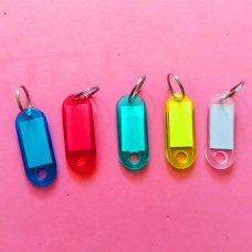 Пустые цветные и прозрачные прямоугольные брелки для ключей