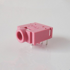 Гнездо аудио  PCB 3F07  3.5 мм стерео пластик на плату без гайки (розовый)