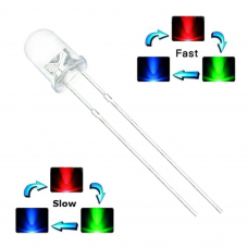 Светодиод круглый 3 мм RGB Вспышка, красный, зеленый, синий, медленный  переход