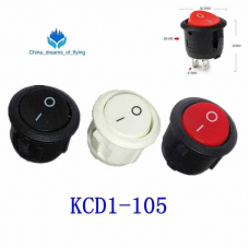Пластиковый Кнопочный переключатель, KCD1-105 (красный белый черный)