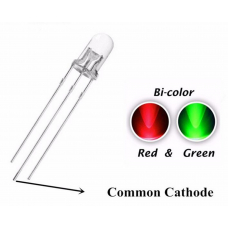 Круглый светодиод матовый F5 5 мм свет двухцветный зеленый/ красный 5mm Clear Cathode 