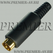 1-410G Разъем mini DIN 4 pin (S-VHS) "шт" пластик "позолоченный" на кабель
