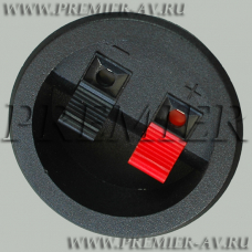 1-715 Прищепка аудио двойная круглая 55мм пластик на корпус вклеиваемая