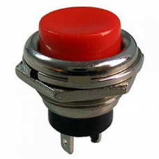 Кнопка круглая большая металлическая 2с, без фиксации красная Артикул: PL-6527