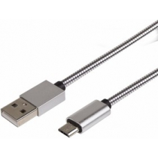 18-4241, Кабель USB-micro USB/metall/black/1m/