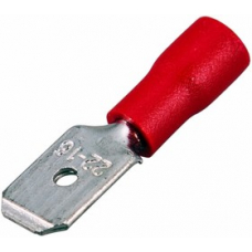 08-0313, Клемма плоская изолированная штекер 6.3 мм 0.5-1.5 мм² (РПи-п 1.5-(6.3)) красная