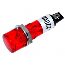 Лампа Е-202 220в  d=10mm  красный