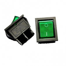 Выключатель большой широкий 6с зеленый с подсветкой (SC-767)  Артикул: PL-6053