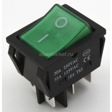 KCD4-30A/N Переключатель клавишный (зеленый) 