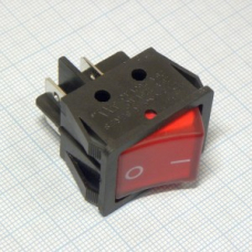 KCD4-201/N 25A  Переключатель клавишный (красный)