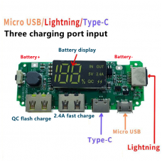 Micro/Type-C USB внешний аккумулятор модуль зарядки литиевая батарея 18560 зарядное устройство 