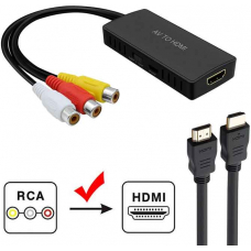 Преобразователь RCA в HDMI, композитный адаптер HDMI, поддержка 1080P PAL/NTSC