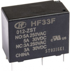 HF33F/012-ZS3, Реле 1 переключ. 12VDC, 3A/250VAC SPDT ячейка 76