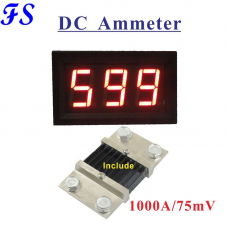 Светодиодный цифровой амперметр постоянного тока Red, DC300A(75mV)