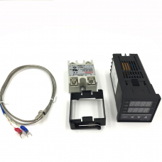 REX-C100 цифровой термостат, ПИД-регулятор температуры, выход SSR + реле SSR макс. 40A + Датчик терм