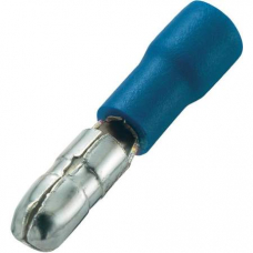 Круглый штекер, изолированный 1.5 мм² 2.50 мм² Ø: 4 мм, синий, Conrad 738460 