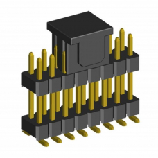 2199SB-010G-SM-3017-CPвилки штыревые открытые прямые двухрядные с двойным изолятором на плату 