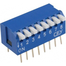 DS1040-08 BT (SWD3-8), DIP-переключатель 8 pin тип "piano", на плату