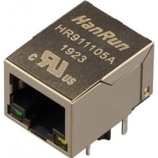 HR911105A, 8P8C розетка на плату RJ45 10/100Мб