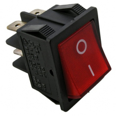 Выключатель большой широкий 4с красный с подсветкой (SC-767)  Артикул: PL-6049