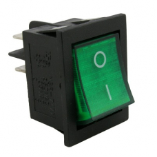 Выключатель большой широкий 4с зеленый с подсветкой (SC-767) Артикул: PL-6048
